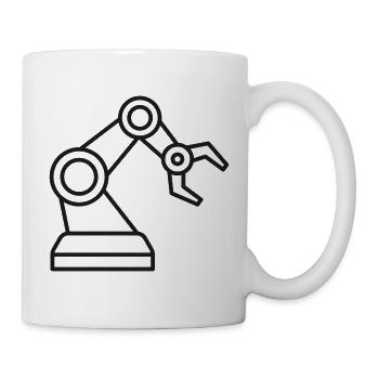 KI-Roboter-Armlinien-Symbol - Tasse - Weiß - Rechts