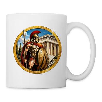Spartanischer Krieger vor Tempel - Tasse - Weiß - Rechts