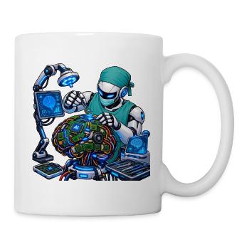 KI-Robotergehirn in Aktion - Tasse - Weiß - Rechts