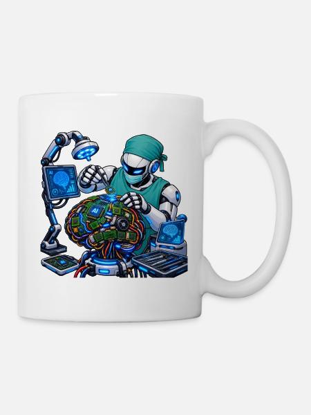 KI-Robotergehirn in Aktion - Tasse - Weiß