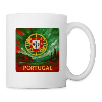Portugal Emblem im Landschaftsdesign - Tasse - Weiß - Rechts