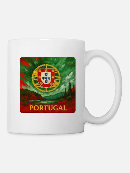 Portugal Emblem im Landschaftsdesign - Tasse - Weiß