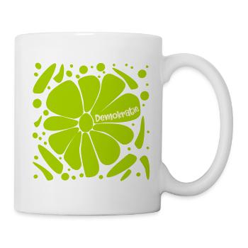 Blumen Demokratie - Tasse - Weiß - Rechts