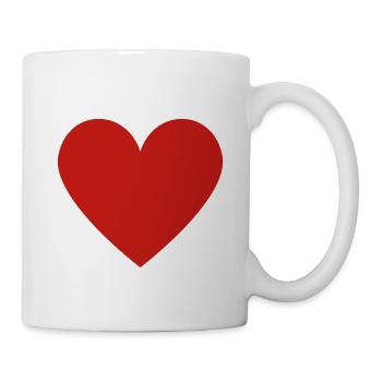 Rotes Herz Symbol Druckdesign - Tasse - Weiß - Rechts
