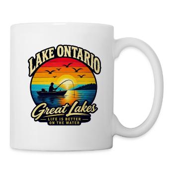 Angeln im Lake Ontario – Leben in den Großen Seen - Tasse - Weiß - Rechts