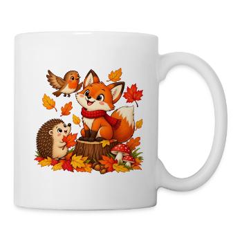 Herbst Waldtiere - Tasse - Weiß - Rechts