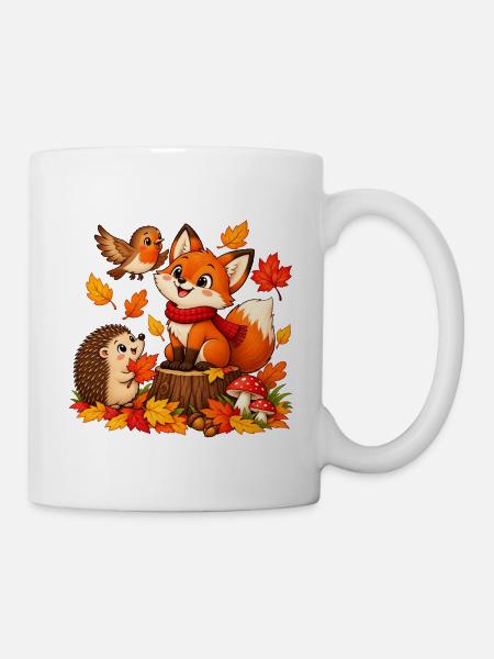 Herbst Waldtiere - Tasse - Weiß