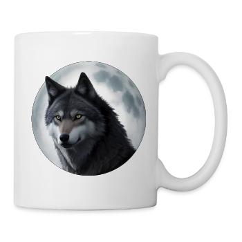 Mondwolf im Vollmondblick - Tasse - Weiß - Rechts