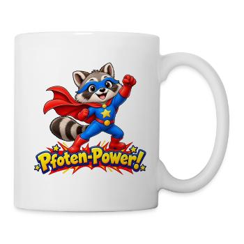 Superheld Waschbär - Pfoten-Power Comic Desig - Tasse - Weiß - Rechts