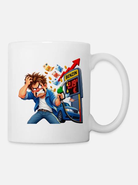 Tankpreis-Wut am Zapfhahn - Tasse - Weiß