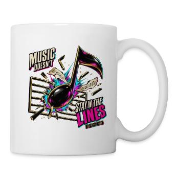 Lustiges Musikgeschenk – Musik bleibt nicht in den Linien - Tasse - Weiß - Rechts