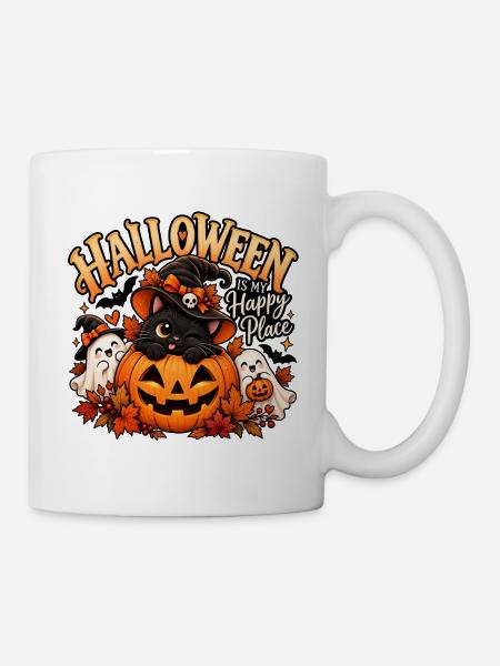 Halloween Is My Happy Place - Tasse - Weiß