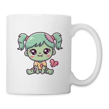 Süßes Zombie-Baby mit Nähten und gebrochenem Herzen - Tasse - Weiß - Rechts