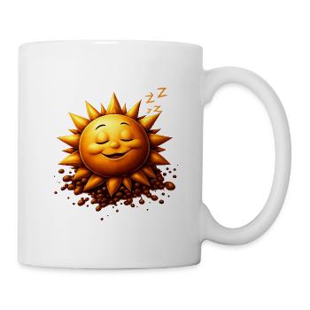 Schlafender Sonnenschein mit Bohnen - Tasse - Weiß - Rechts