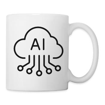 KI-Cloud-Computing-Linien-Symbol - Tasse - Weiß - Rechts