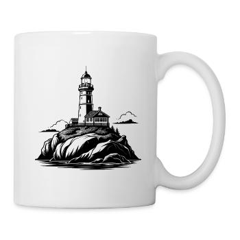 Leuchtturm auf dem Felsen - Tasse - Weiß - Rechts