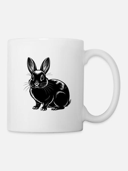 Niederländischer Zwergkaninchen - Tasse - Weiß