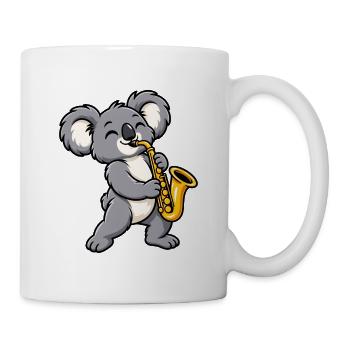 Koala mit Saxophon - Tasse - Weiß - Rechts