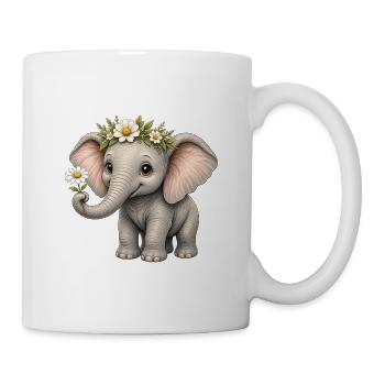 Cute Elephant – Daisy Trunk Friend - Tasse - Weiß - Rechts