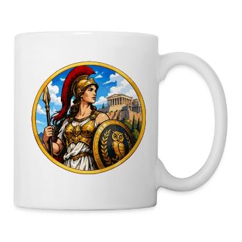 Griechische Kriegerin mit Speer - Tasse - Weiß - Rechts