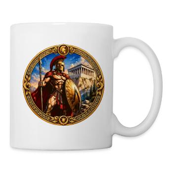 Spartanischer Krieger am Parthenon - Tasse - Weiß - Rechts