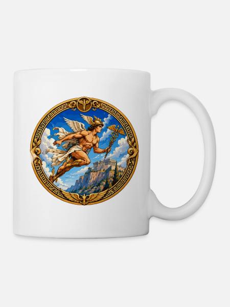 Mythologie Caduceus Kreis - Tasse - Weiß
