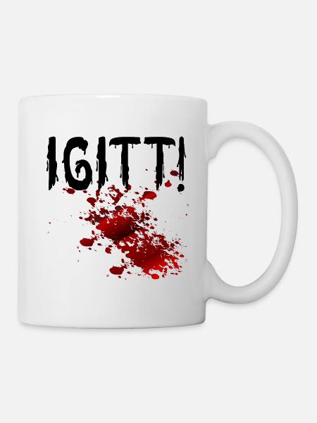 Halloween Blutflecken Igitt - Tasse - Weiß