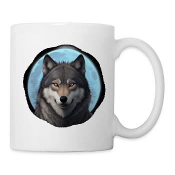Mondwolf Porträt - Tasse - Weiß - Rechts
