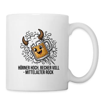 Bierkrug mit Hörnern Mittelalter-Rock - Tasse - Weiß - Rechts