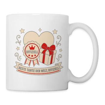 Beste Tante der Welt Offiziell Geschenk Shirt - Tasse - Weiß - Rechts