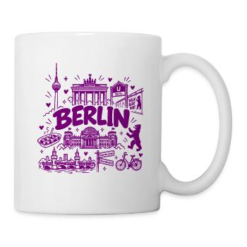 Berlin - Hauptstadt mit Sehenswürdigkeiten - Tasse - Weiß - Rechts