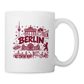 Berlin - Hauptstadt mit Sehenswürdigkeiten - Tasse - Weiß - Rechts