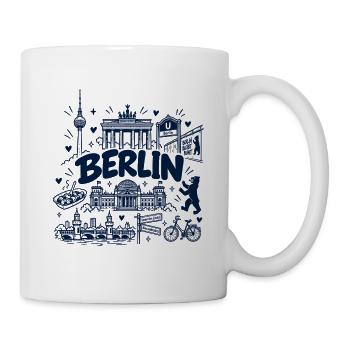 Berlin - Hauptstadt mit Sehenswürdigkeiten - Tasse - Weiß - Rechts