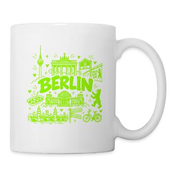 Berlin - Hauptstadt mit Sehenswürdigkeiten - Tasse - Weiß - Rechts