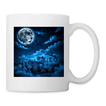 Mondnacht über dem Gruftfeld - Tasse - Weiß - Rechts