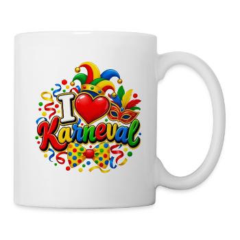 Karneval , I Love Karneval  - Tasse - Weiß - Rechts