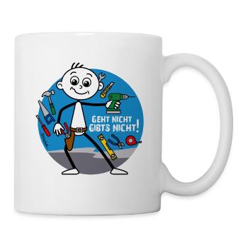 Geht nicht gibts nicht - Handwerker Comic - Tasse - Weiß - Rechts