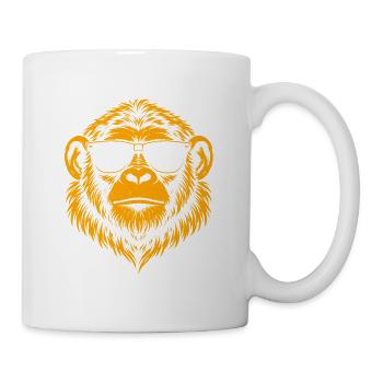 retro_orange_monkey - Tasse - Weiß - Rechts