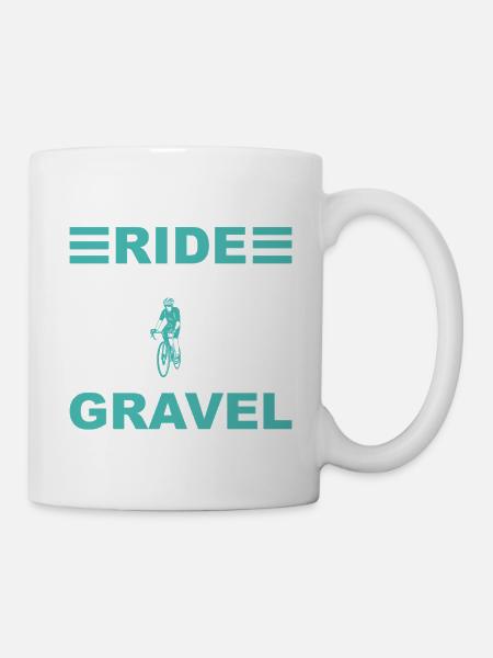 Ride Gravel, Fahrrad - Tasse - Weiß