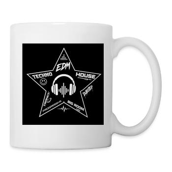 EDM Stern Kopfhörer Muster - Tasse - Weiß - Rechts