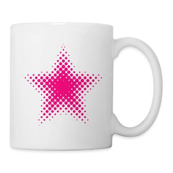 Pinke Sternen-Dot Halftone - Tasse - Weiß - Rechts