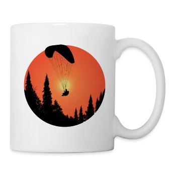 Gleitschirm Gleitschirmflieger im Sonnenuntergang - Tasse - Weiß - Rechts