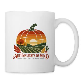 Goldener Herbst auf dem Feld – Herbstlicher Geisteszustand - Tasse - Weiß - Rechts