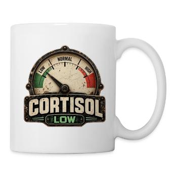 Cortisol Niedrig Retro Messgerät - Tasse - Weiß - Rechts