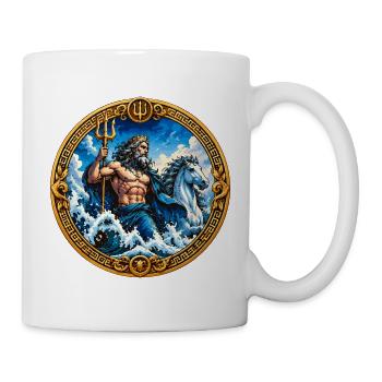 Poseidon auf rauen Wellen - Tasse - Weiß - Rechts
