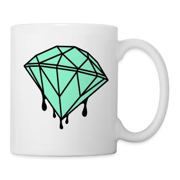 Geometrischer Mint-Diamant - Tasse - Weiß - Rechts