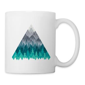 Geometrischer Wald im Blaugrün - Tasse - Weiß - Rechts