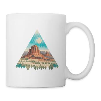 Geometrische Wüstenlandschaft Dreieck - Tasse - Weiß - Rechts