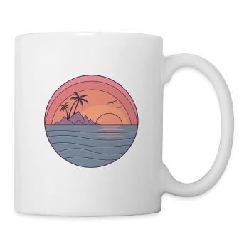 Sonnenuntergang Küstenkreis - Tasse - Weiß - Rechts