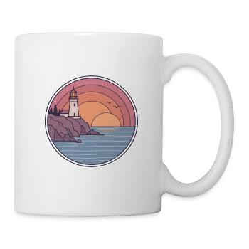 Küstenleuchtturm Sonnenuntergang Patch - Tasse - Weiß - Rechts